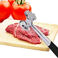 ALEENFOON Mazo de metal resistente para carne de acero inoxidable con diseño de doble cara- 22-5 cm